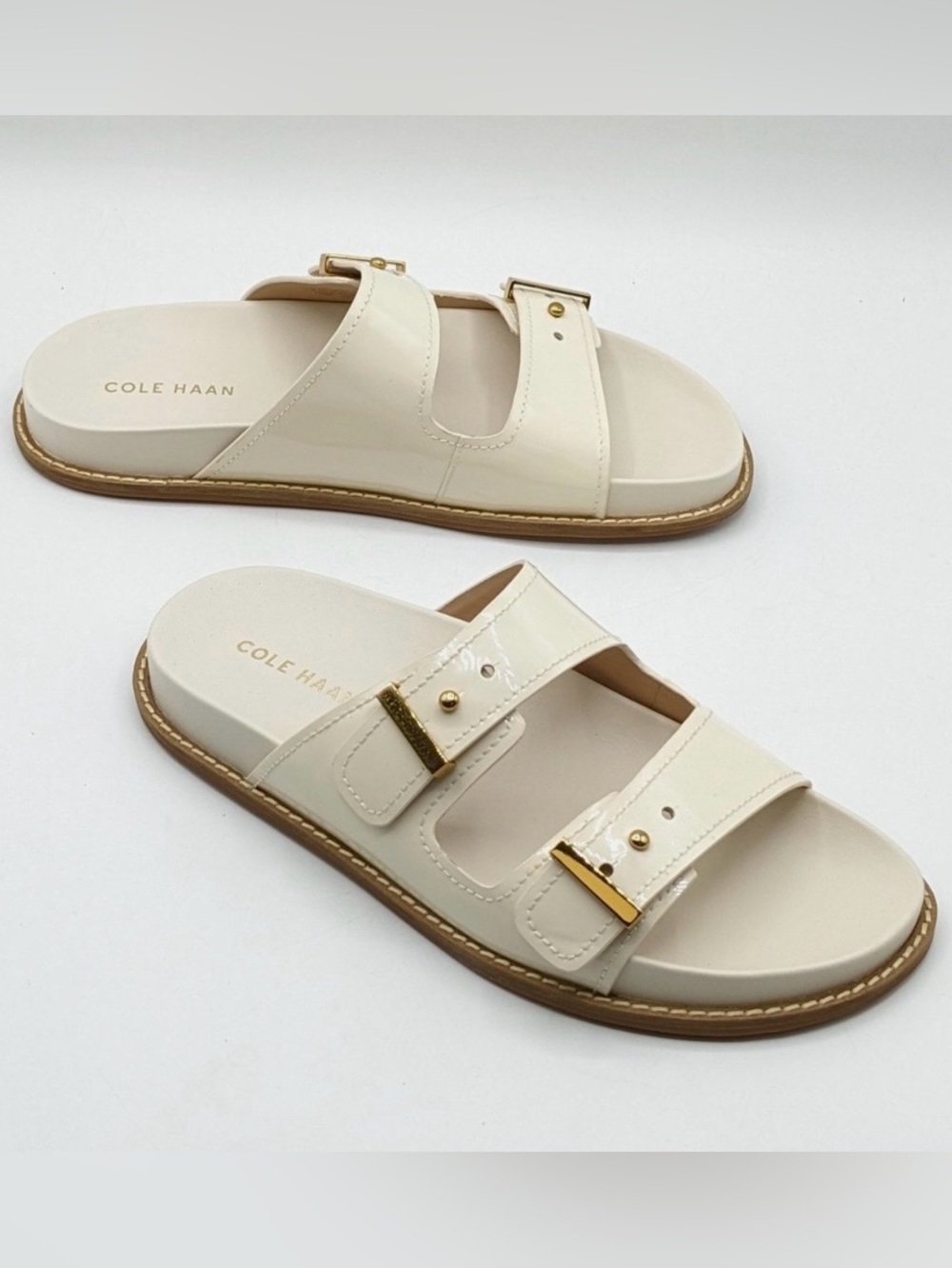 Cole Haan Marisol Footbed Sandals, Leather upper in Ivory, Women’s size 11